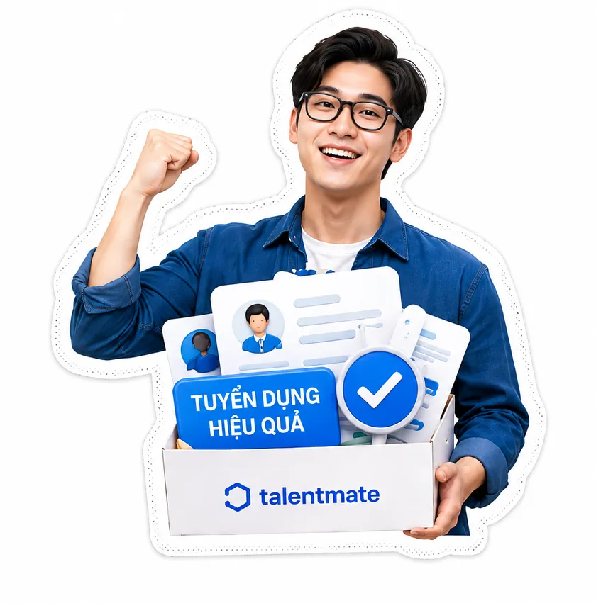 Chuyên viên Talentmate giơ tay chiến thắng: tuyển dụng hiệu quả