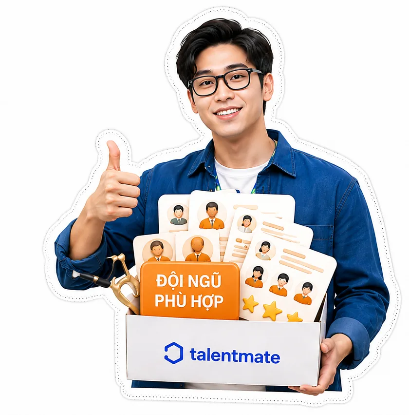 Chuyên viên Talentmate giơ ngón cái: đội ngũ phù hợp